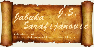 Jabuka Sarafijanović vizit kartica